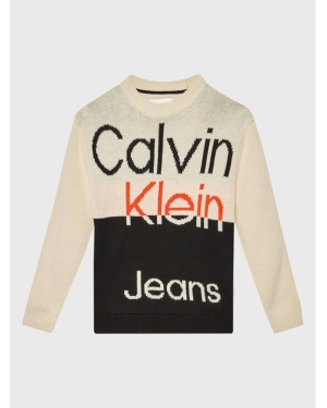Calvin Klein Jeans Sweter IB0IB01364 Beżowy Regular Fit