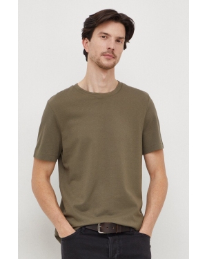 BOSS t-shirt męski kolor zielony gładki