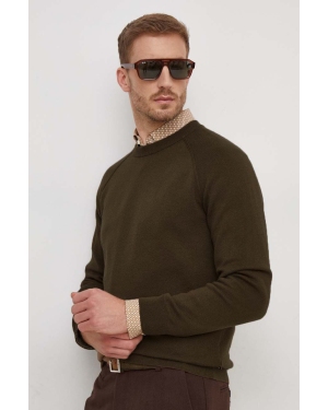 BOSS sweter z domieszką wełny męski kolor brązowy lekki
