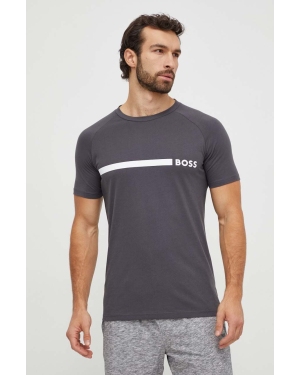 BOSS t-shirt bawełniany męski kolor szary z nadrukiem