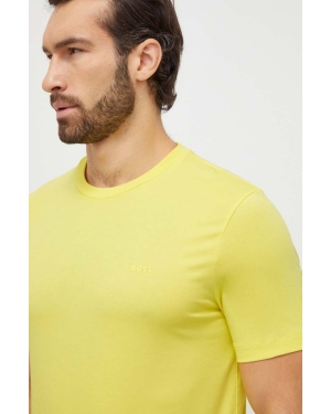 BOSS t-shirt bawełniany kolor żółty