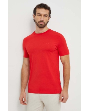 BOSS t-shirt bawełniany kolor czerwony