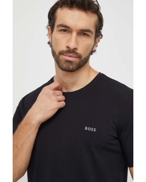 BOSS t-shirt męski kolor czarny gładki