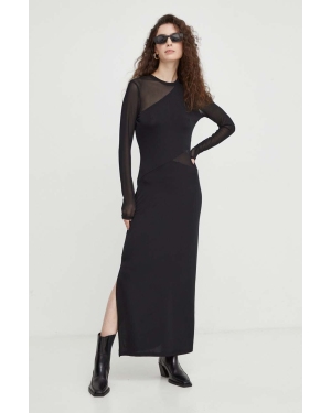 Bruuns Bazaar sukienka kolor czarny maxi dopasowana