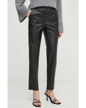 Bruuns Bazaar spodnie damskie kolor czarny fason cygaretki high waist
