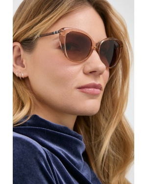 Burberry okulary przeciwsłoneczne damskie kolor beżowy