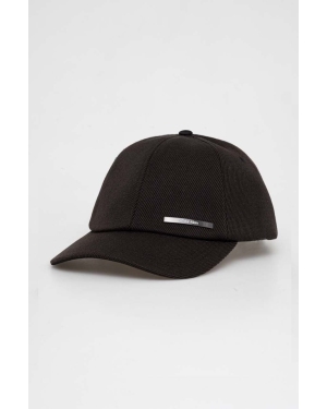 Calvin Klein czapka z daszkiem kolor czarny gładka