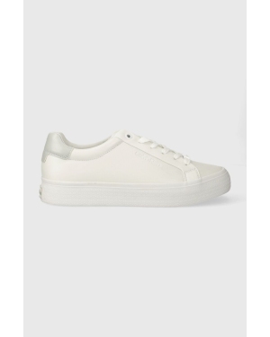 Calvin Klein sneakersy VULC LACE UP - NANO FOX kolor biały HW0HW01066