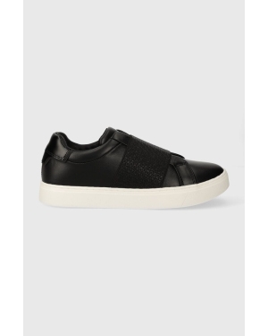 Calvin Klein sneakersy skórzane CLEAN CUPSOLE SLIP ON kolor czarny HW0HW02007
