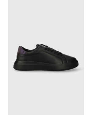 Calvin Klein sneakersy skórzane LOW TOP LACE UP PET kolor czarny HM0HM01288
