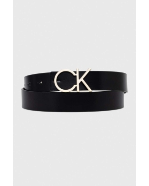 Calvin Klein pasek skórzany dwustronny damski kolor czarny