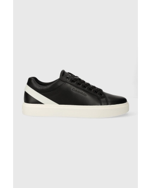 Calvin Klein sneakersy skórzane LOW TOP LACE UP ARCHIVE STRIPE kolor czarny HM0HM01292