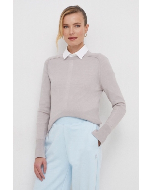 Calvin Klein sweter wełniany damski kolor fioletowy lekki