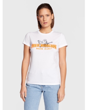 True Religion T-Shirt Buddha Stencil 205636 Biały Slim Fit