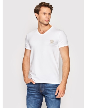 Versace T-Shirt Scollo AUU01004 Biały Regular Fit