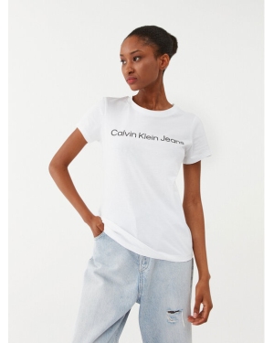 Calvin Klein Jeans T-Shirt J20J220253 Biały Slim Fit