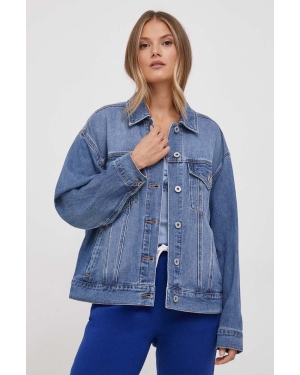 Dkny kurtka jeansowa damska kolor niebieski przejściowa oversize