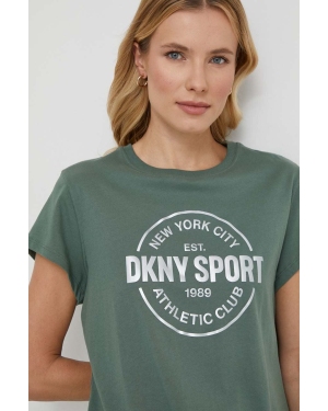 Dkny t-shirt bawełniany damski kolor zielony