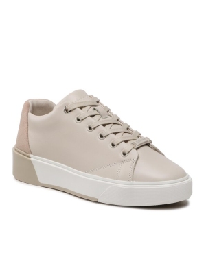 Calvin Klein Sneakersy Heel Cupsole Lace Up Sue HW0HW01385 Beżowy