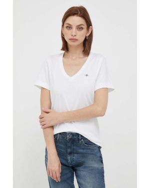 Gant t-shirt bawełniany kolor biały