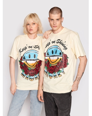 Market T-Shirt Unisex SMILEY Keep On Shining 399001061 Beżowy Relaxed Fit