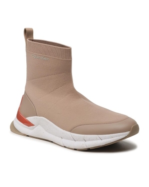 Calvin Klein Sneakersy Sockboot Runner HM0HM01241 Beżowy