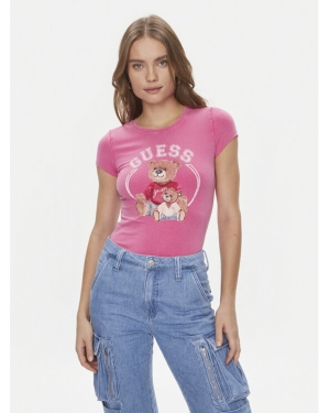 Guess T-Shirt W4RI87 K49A1 Różowy Slim Fit