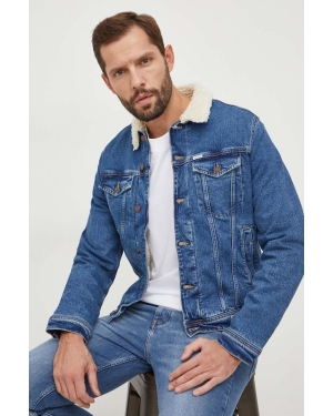 Guess kurtka jeansowa męska kolor niebieski przejściowa