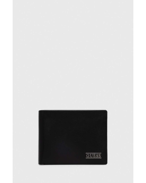 Guess portfel skórzany NEW BOSTON męski kolor czarny SMNEBR LEA20