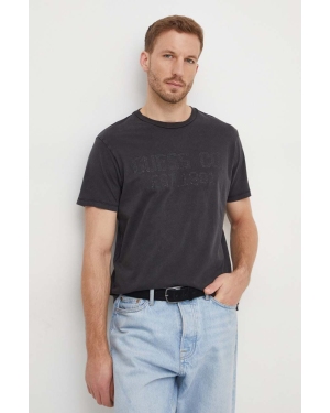 Guess t-shirt bawełniany męski kolor szary z aplikacją