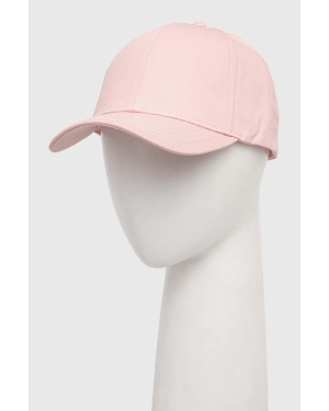 Guess czapka z daszkiem bawełniana kolor różowy z aplikacją V4RZ02 WFKN0