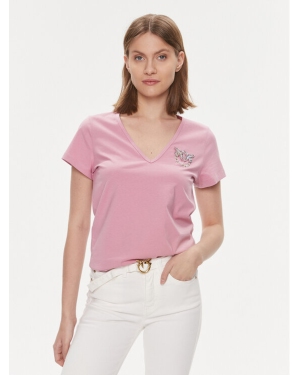 Pinko T-Shirt Turbato 100372 A1R7 Różowy Regular Fit