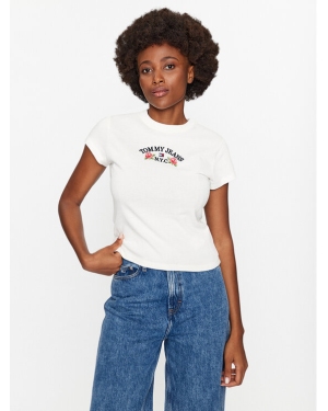 Tommy Jeans T-Shirt Bby Floral Flag DW0DW16449 Biały Slim Fit