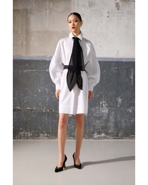 Karl Lagerfeld sukienka bawełniana x The Ultimate icon kolor biały mini oversize