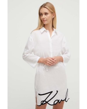 Karl Lagerfeld sukienka bawełniana kolor biały