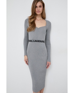 Karl Lagerfeld sukienka kolor szary mini dopasowana