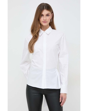 Karl Lagerfeld koszula bawełniana damska kolor biały regular z kołnierzykiem klasycznym