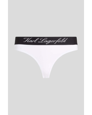 Karl Lagerfeld stringi kolor biały z bawełny