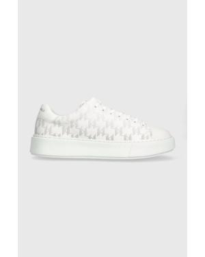 Karl Lagerfeld sneakersy skórzane MAXI KUP kolor biały KL52224