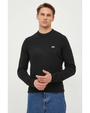 Lacoste sweter wełniany męski kolor czarny