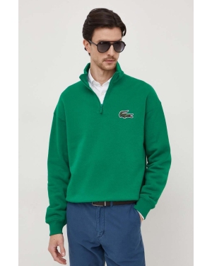 Lacoste bluza bawełniana męska kolor zielony gładka