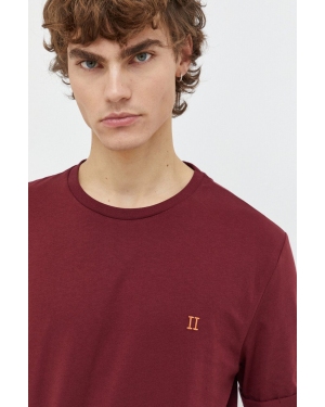 Les Deux t-shirt bawełniany kolor bordowy gładki