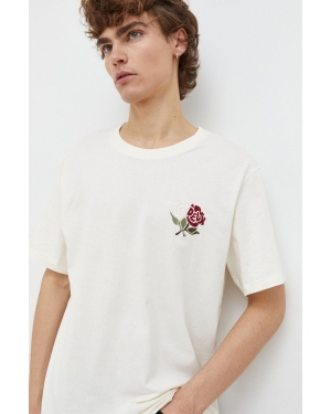 Les Deux t-shirt bawełniany męski kolor beżowy z aplikacją
