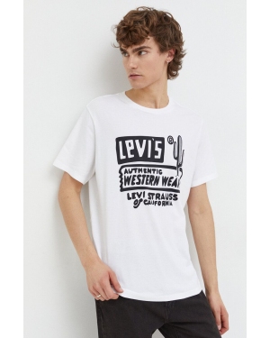 Levi's t-shirt męski kolor biały z nadrukiem