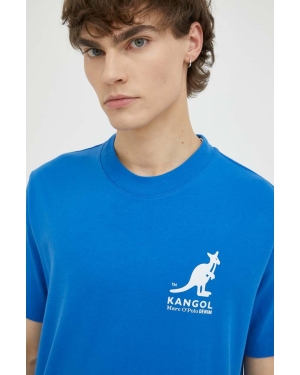 Marc O'Polo t-shirt bawełniany x Kangol kolor niebieski z nadrukiem