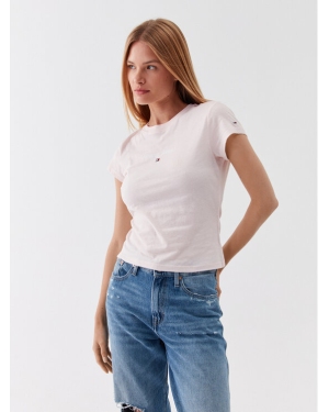 Tommy Jeans T-Shirt Essential Logo DW0DW16145 Różowy Regular Fit