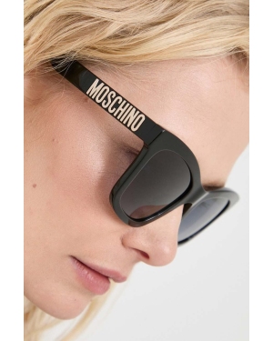 Moschino okulary przeciwsłoneczne damskie kolor czarny
