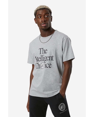New Balance t-shirt bawełniany kolor szary z nadrukiem MT13586AG-6AG