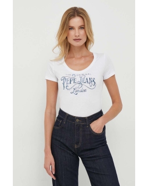 Pepe Jeans t-shirt bawełniany Cassidy damski kolor biały