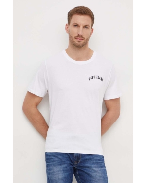 Pepe Jeans t-shirt bawełniany Clementine męski kolor biały z nadrukiem